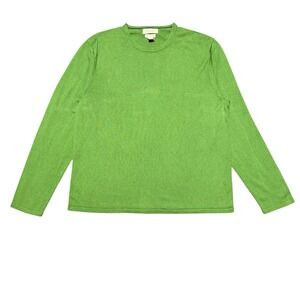 Banana Republic Mens Silk Cashmere Crew Neck Long Sleeve Sweater Green Size L